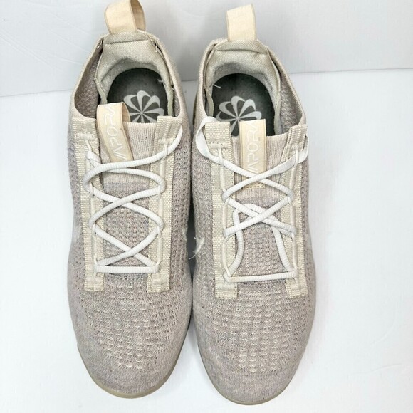Nike Air VaporMax 2021 FK Oatmeal Sneakers FlyKnit DC9454-101 Womens Size 8 - Picture 4 of 8